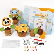 Knitting Club - DIY Crochet Amigurumi Flower Kit Complete Knitting Package Crochet Kit Beginner Knit
