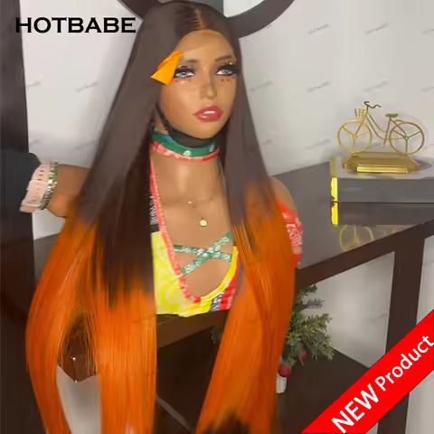 T2/350 Ginger Color Silky Straight 13×4/13×6/360 HD Transparent Lace Frontal Wigs Preplucked For Wom