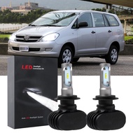 หลอดไฟ LED หน้าสำหรับ Toyota Innova 2004-2015คู่สีขาวอะไหล่ฮาโลเจน6000K Accessories