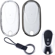 Car Key Fob Cover Case Keychain Compatible with Mercedes Benz C300 C43 S500 S560 GLC 300 EQE 350 500