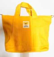 帳號內物品可併單   LIVISA小清新黃色帆布包兩用手提包/側背包簡約復古學院風可愛小熊熊圖案單肩包肩背包斜背包