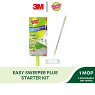 3M Scotch Brite Easy Sweeper Plus Anti Bac Paper Wiper Mop, Q600-EP, Refill Available, Electrostatic Sheets, Dust, Dirt