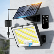 282 LED Solar Split Light IP65 Waterproof With Remote & Motion Sensor For Outdoor Wall Courtyard