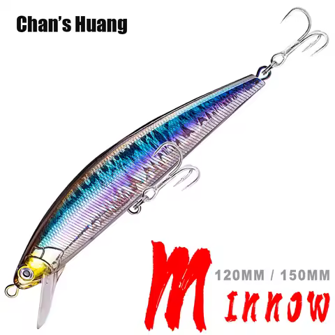 Chan's Huang 1PCS Long Casting Seabass Minnow Fishing Lures Artificial Hard Jerkbait Sinking Minnow 