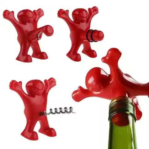 Red Creative Villain Wine Tool Spoof Open Beer Little Red Man Wine Cork Opener Valentine's Day Chris