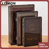 LIZMON A4 File Box, Plastic Transparent Certificate Storage Box, Durable A4 Multifunctional Dustproo