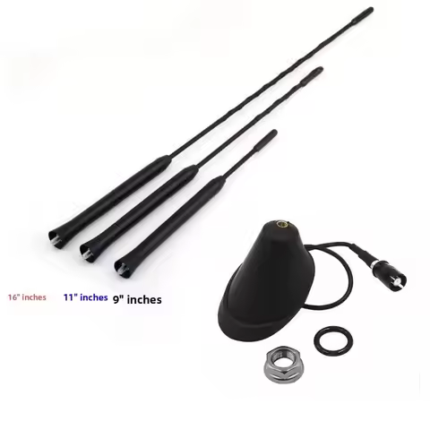 Universal 12V Anti-Noise Car Roof Mast AM/FM Whip Aerial Antenna with Base for Enhanced Radio Recept