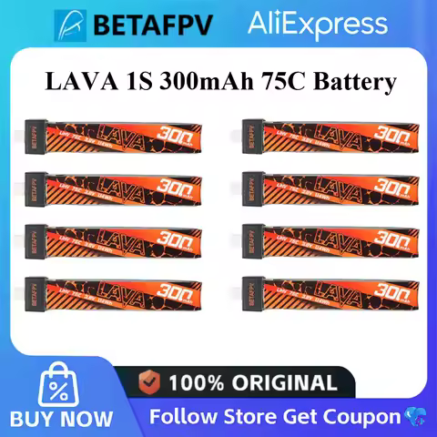 BETAFPV LAVA 1S 300mAh 75C 3.8V Battery for Air65 Meteor65 Pro O4 Whoop Drone FPV Racing Drone Airpl