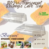 OPS-H1 / OPS-H2 / OPS-H3 100Pcs Transparent Rectangle Cake Tray - Benxon