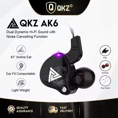QKZ AK6-X Sports Earphones High-Quality Dynamic Earbuds Lightweight Headsets With Microphone Upgrade