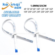 (10pcs) 25CM Length FFC/FPC Flexible Flat Cable 1.0MM 4P 5P 6P 8P 10P 12P 14P 16P 18P 20P 22P 24P 26