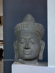 เศียรแกะสลักจำลองเทพ Stone carving vishnu & shiva 40 cm