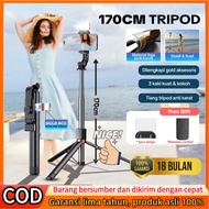 Tripod 170cm Selfie Stick LED Light Remote Bluetooth 170cm Multifunction Stainless Steel Selfie Stic