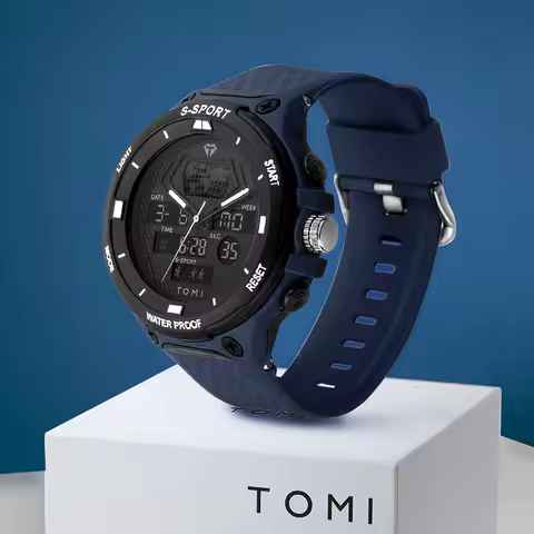 TOMI Men's Sports Watch Multi functional 30M Waterproof Outdoor Sports Electronic Watch Student Mili