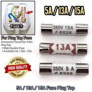 Fuse Plug 5A, 13A, 15A For Home Electrical Appliances Plug Top 1pcs