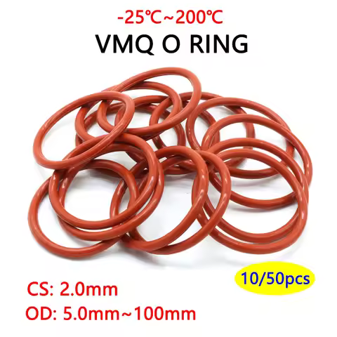 10/50Pcs Food Grade VMQ O Ring Gasket CS 2mm OD 5 ~ 100mm Waterproof Washer Round O Shape Rubber Sil