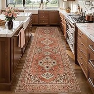 Tangsoo Boho 3x8 Runner Rug for Hallway Long Washable Hallway Runner Rugs, Non Slip Vintage Soft Low