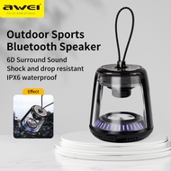 Awei Y666 Wireless Bluetooth Speakers Portable Mini Speakers TWS Bass outdoor Speaker 3D Stereo Music Surround Mobile Call 2pcs Magnetic interconnection Speaker IPX6 Waterproof Compatible Speaker for Laptop Phone