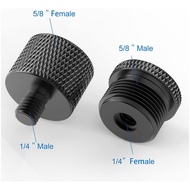 2pcs Mic Foot Adapter Screw Thread Adapter 1/4 Female to 5/8 Male 1/4 Male to 5/8 Female Tripod Scre