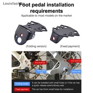 Louisfashion A Pair Bicycle Rear Seat Manganese Steel Pedals Mountain Bike Children Bicycle Foldable Rear Wheel Carrier Pedal Accessories LFN
