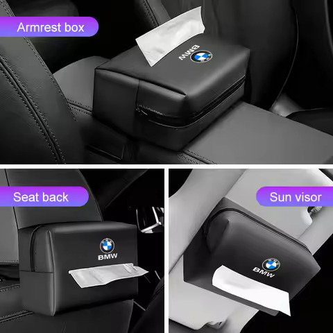 Car Tissue Bag For BMW 1 3 5 7 Series E38 E46 E60 E90 E87 G30 G20 G11 G70 X1X3X5 X6 X7 Seat Back Nap