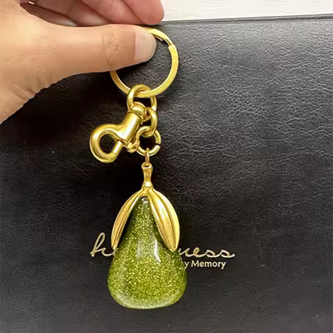 2025 New Exquisite Crystal Green Pear Pendant For Coach Goyard Handbag Shoulder Bag Diy Bag Charm Ac