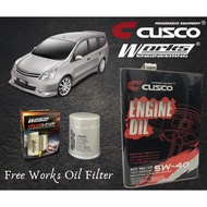 NISSAN LIVINA 2007-2016 CUSCO JAPAN FULLY SYNTHETIC ENGINE OIL 5W40 SN/CF ACEA FREE WORKS ENGINEERING OIL FILTER