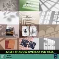 42 Set PSD Shadow Overlay Effect Editable Design File | Shadow Overlay Mockup Effect (SW153)