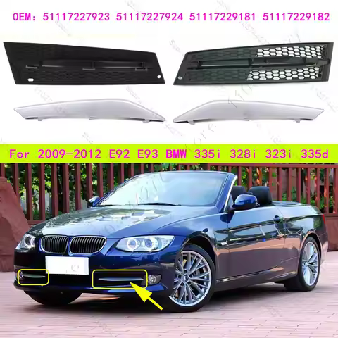 For 2009-2012 E92 E93 BMW 335i 328i 323i 335d Front Bumper Grille And Trim 51117227923 51117227924 5