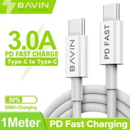 BAVIN CB179 60W Type-C F Data Cable 1 Meter Length for Type-C to Type-C Supported 60W