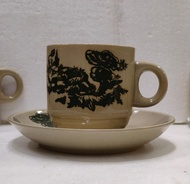 Hainan Kopitiam Cup + saucer/Floral Flower Cup + Saucer