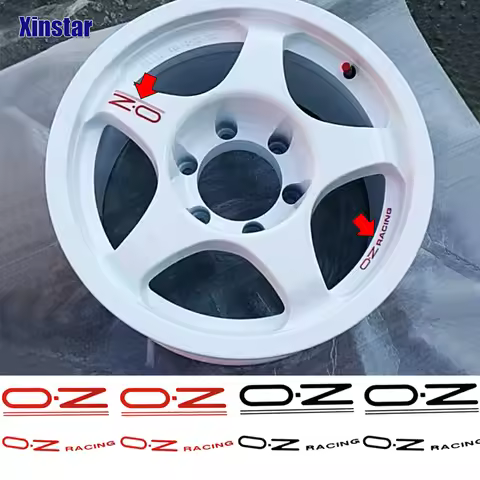 8pcs OZ Racing Wheel Sticker For OZ Rally Racing Wheels Spoke Stickers Black Universal Auto Tunning 