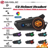 (1PCS/SET) GEARELEC C2 Motorcycle Helmet Headset 2 Riders 50M Intercom Alone Listen To Music While I