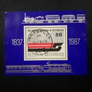 1987 Souvenir Sheet Austria-Year of Railway In Austria-Railway Train Elsenbahn Chemin De Fer)-Unique