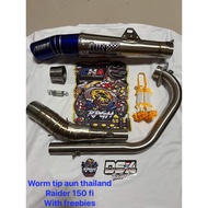 ۩WORM TYPE AUN THAILAND OPEN PIPE TUBE TYPE HIGH QUALITY 51mm for RAIDER 150 FI
