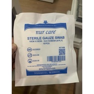 NUR CARE STERILE GAUZE SWAB 10cm x 10cm 8ply 10pcs