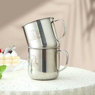 Kids Water Cup 304 Stainless Steel Home Cartoon Summer for Kindergarten Cup School Baby Scale Measur