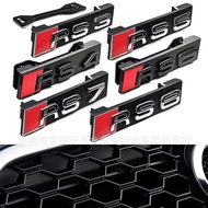 Suitable for Audi RS Honeycomb Car Logo RS3/RS4/RS5/RS6/RS7 Original Style Mesh Label Black auto par