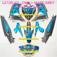YAMAHA LCV7 LC135 V3 V4 V5 V6 V7 BODY COVER SET WITH STICKER SIAP TANAM COVERSET LC 135 CM6 GREY RM7