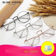 spec mataspec mata viral J/X Polygon Korean Style Cermin Mata Glasses Retro Men Women Unisex Metal S