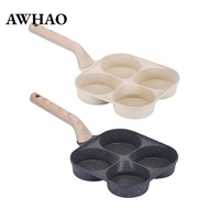 AWHAO 4 Cup Egg Frying Pan Household Sturdy Grill Frying Pan for Eggs Muffins Meat