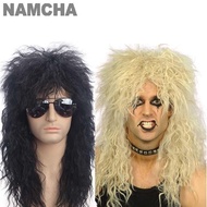 Funny Halloween 70S 80S Disco Cosplay Wig Men Women Long Curly Black Gold Rocker Costume Mullet Wig