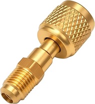 Lichamp R32 R454B HVAC Hose Adapter for Left-Handed A2L Refrigerant Tanks, 1/4" Female SAE to 1/4" M