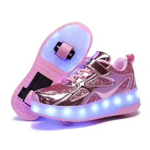 Fashion Students Roller Skating Lighted Shoes Children's Birthday Gift Shoes Boys and Girls' Party H