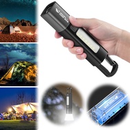 [คืนสินค้าได้ภายใน 7 วัน] 10pcs Smile Shark XPE + COB ไฟฉาย LED มัลติฟังก์ชั่เอาท์พุทแบตเตอรี่ไฟตั้ง