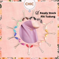 CHICMART 12/24 pcs Pin Tudung Klip Tudung Pin Hijab (U-shape) Penjepit Tudung Headscarf Clip 穆斯林水滴头巾
