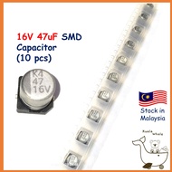 10PCS 16V 47uF 16V47UF SMD Capacitor Kapasitor Elco (10pcs)