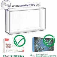 1 PC Acrylic Display Case with Magnetic Lid for Mega Charizard EX UPC Box / Scarlet & Violet 151 UPC