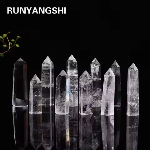 Natural white Crystal clear quartz 4-8CM Quartz Crystal Stone Point Healing Hexagonal Wand Treatment