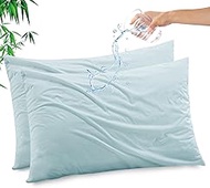 Gogreen Bamboo Rayon Waterproof Pillow Protector, Breathable Pillow Cover, Cooling Pillow Case Prote